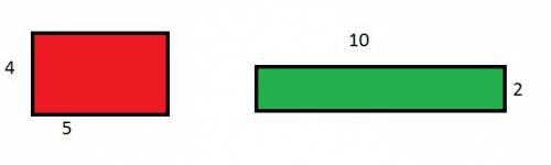 Построить два разных прямоугольника площадь которых равна 20см и сравнить их