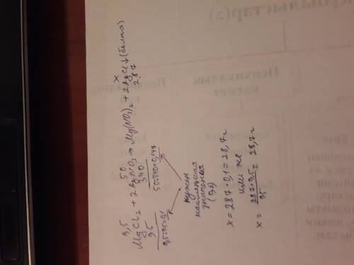 Определите массу осадка полученного при взаимодействии 9,5 г mgcl2 и 50 г agno3