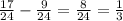 \frac{17}{24}-\frac9{24}=\frac8{24}=\frac13