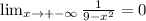 \lim_{x \to +-\infty} \frac{1}{9- x^{2} } = 0