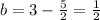 b=3- \frac{5}{2} = \frac{1}{2}