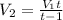 V_2= \frac{V_1t}{t-1}