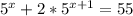 5^x+2*5^{x+1}=55