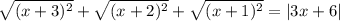 \sqrt{(x+3)^2} + \sqrt{(x+2)^2} + \sqrt{(x+1)^2} =|3x+6|