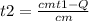 t2= \frac{cmt1-Q}{cm}