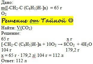 Найдите, какой объём(л) занимает при нормальных условиях углекислый газ, полученный при полном сгора