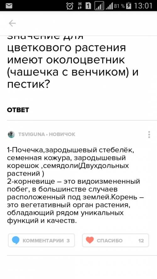 1. из чего состоит зародыш? 2. как отличить корневище от корня?