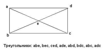 Как провести в прямоугольнике два отрезка что бы получилось пять треугольников и один четырехугольни