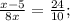 \frac{x-5}{8x}= \frac{24}{10};&#10;