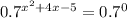 0.7^{x^2+4x-5} =0.7^0