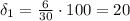 \delta_1= \frac{6}{30} \cdot 100=20