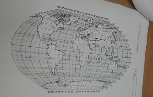 1) поставьте точки на карте по ниже координатам. обозначьте эти точки соответственно цифрами 1 и 2.