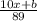 \frac{10x+b}{89}