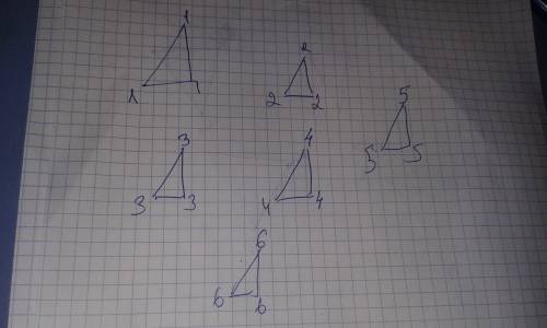 Разместить числа 1,2,3,4,5,6 по одному около вершин треугольника и около середин его сторон так,чтоб