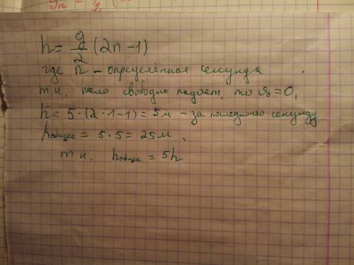 Впоследнюю секунду свободного падения тело пятую часть своего пути. с какой высоты он упал