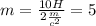 m= \frac{10H}{2 \frac{m}{c^2} } =5