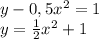 y-0,5x^2=1\\y=\frac{1}{2}x^2+1