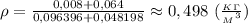 \rho= \frac{0,008+0,064}{0,096396+0,048198} \approx 0,498 \ ( \frac{_K_\Gamma}{{_M}^3} )