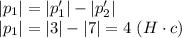 |p_1|=|p_1'|-|p_2'|\\ |p_1|=|3|-|7|=4 \ (H\cdot c)