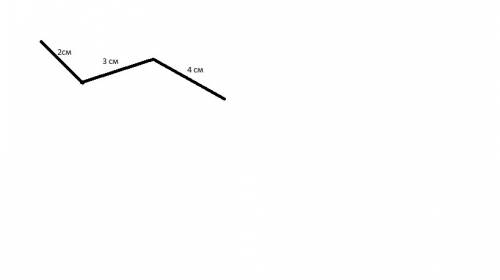 Длина ломаной,составляющей из трёх звеньев, составляет 9 см. начерти ломаную,если известно,что самое