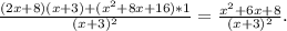 \frac{(2x+8)(x+3)+(x^2+8x+16)*1}{(x+3)^2} = \frac{x^2+6x+8}{(x+3)^2}.