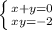 \left \{ {{x+y = 0} \atop {xy = -2}} \right.