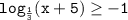 \displaystyle \tt log_{\frac{1}{3} }(x+5)\geq -1