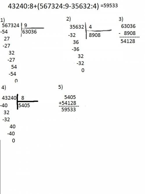 43240: 8+(567324: 9-35632: 4)= решение полное не ответ просто