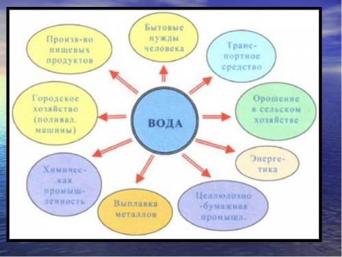 Схема значение водных богатств в природе и жизни человека