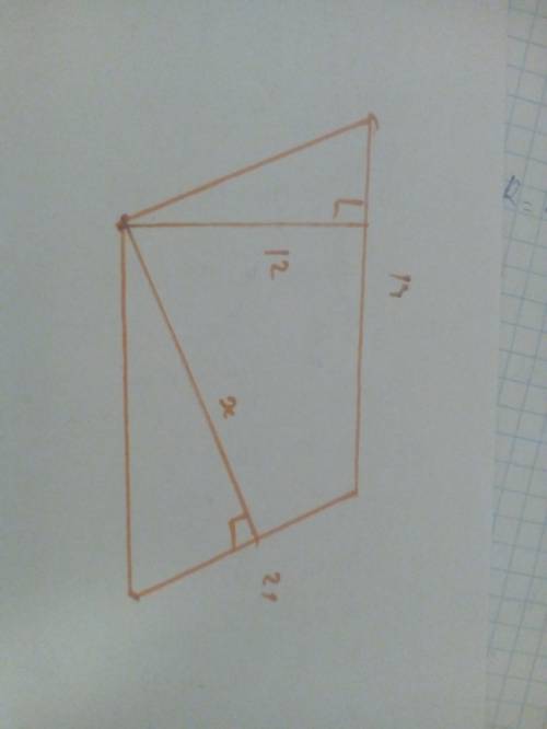 Одна из сторон параллелограмма равна 14 см, а высота, проведенная к ней,-12 см. чему равна высота, п