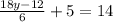 \frac{18y-12}{6} +5=14