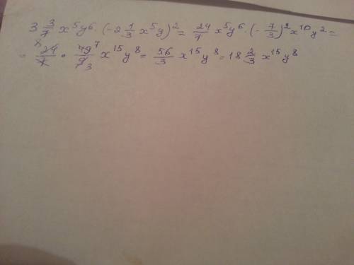 Выражение 3 3/7 x^5 y^6*(-2 1/3 x^5y)^2 !