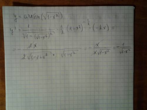 Решать производную ) y=arcsin(√1-×^2)