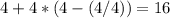 4+4*(4-(4/4))=16