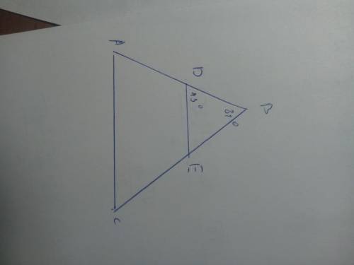 ﻿﻿﻿﻿﻿нарисуй треугольник abc и проведи ed ∥ ca. известно, что: d∈ab,e∈bc, ∢cba=81°, ∢edb=43° найди ∡