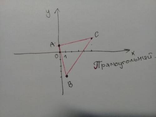 A(0 и1),b(1 и-4),c(5 и 2) определить вид треугольника ! !