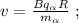 v = \frac{B q_\alpha R}{m_\alpha} \ ;