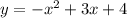 y=-x^2+3x+4