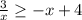 \frac{3}{x} \geq -x+4