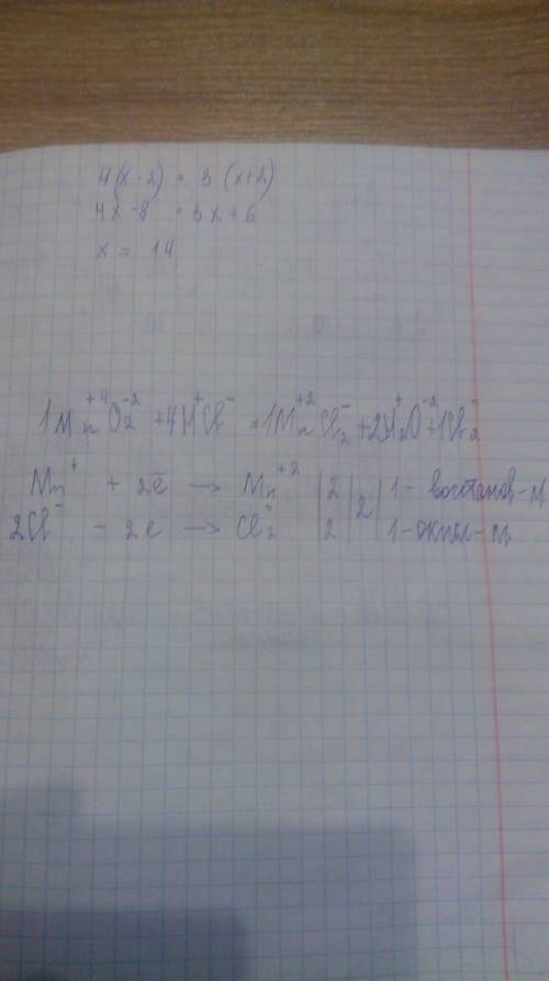 Методом ионно электронного подобрать коэффициенты mno2+hcl =mncl2 +h2o +cl2