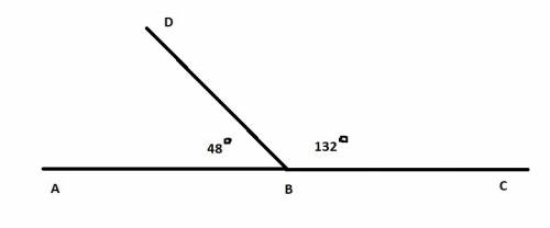 Начертить развёрнутый угол abc и провести луч так bd так,чтобы он разделил развёрнутый угол на два у
