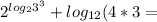 2^{log_2 3^3}+log_{12} (4*3}=