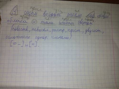 Всизом воздухе стояли над лесом облака и тлели слабым светом сделать синтактический розбор