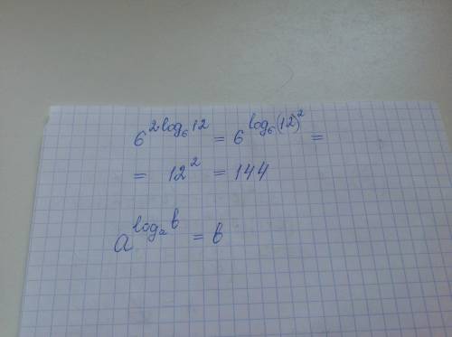 Подробно решить, чтобы было понятно пример 6 ^ 2log6 12 (6-основание)