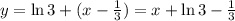 y=\ln3+(x- \frac{1}{3} )=x+\ln3- \frac{1}{3}