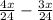 \frac{4x}{24} - \frac{3x}{24}