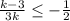 \frac{k-3}{3k} \leq -\frac{1}{2}