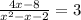 \frac{4x-8}{x^2-x-2} = 3