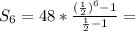 S_6=48*\frac{(\frac{1}{2})^6-1}{\frac{1}{2}-1}=