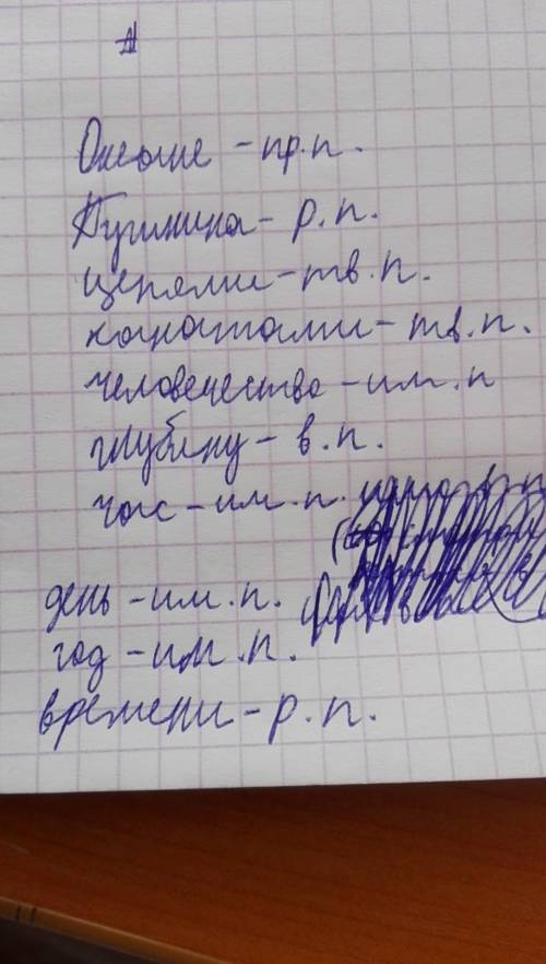 Какой падеж в словах океане,пушинка,цепями,канатами,человечество,глубину,час,день,год,времени?